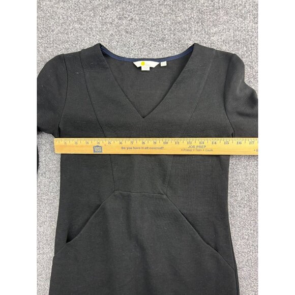 Boden Bronte Ottoman Dressochre Dress Women's 4P Black Short Sleeve Midi - Picture 4 of 8